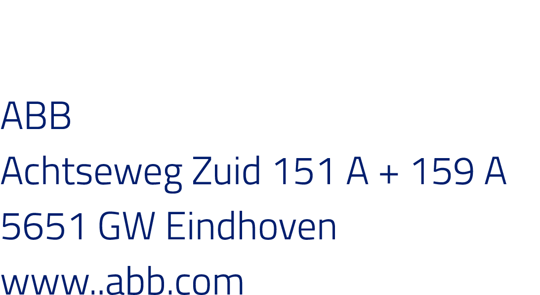 ABB Achtseweg Zuid 151 A + 159 A 5651 GW Eindhoven www  abb com