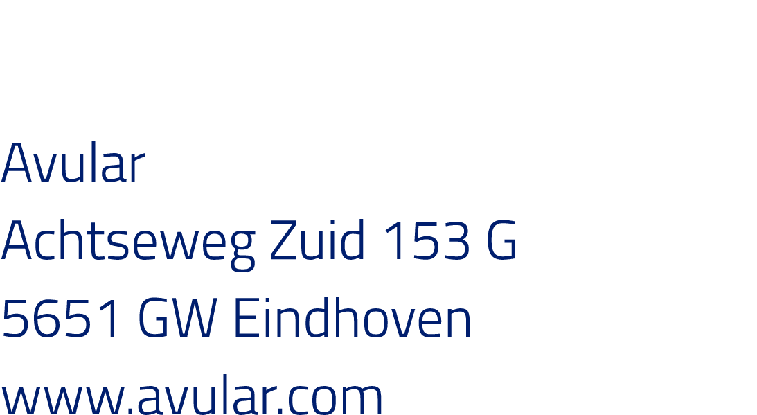 Avular Achtseweg Zuid 153 G 5651 GW Eindhoven www avular com