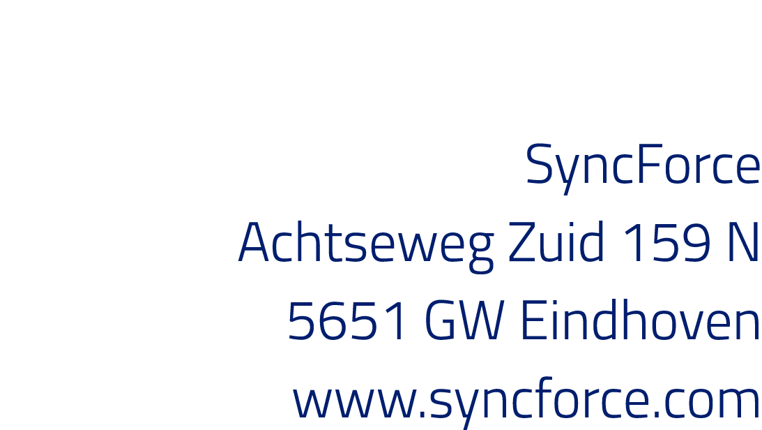 SyncForce Achtseweg Zuid 159 N 5651 GW Eindhoven www syncforce com